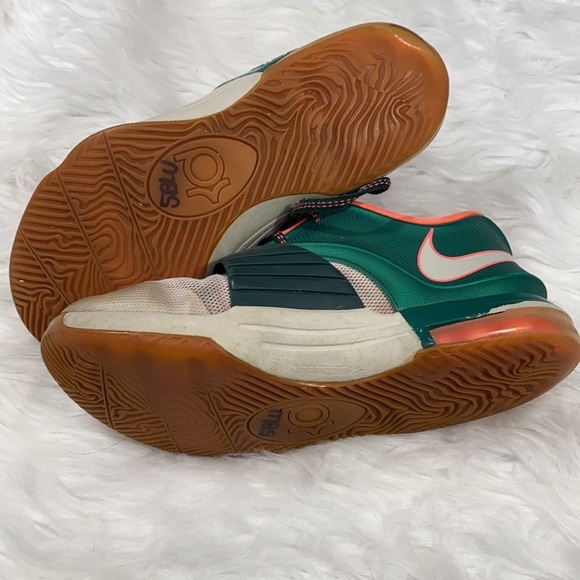 Nike KD VII “Easy Money” Kevin Durant Sneaker Green Coral Kids 4.5Y Women’s - Picture 4 of 8